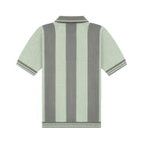 DVRK PRIVÉ STRIPED PATTERN POINTELLE KNITTED SHIRT - GREY