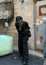 タックコットンワイドパンツ