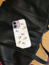angel candy silver glass bumper phone case (white)