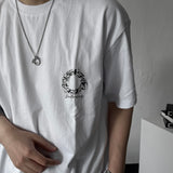レインオーバルレタリングショートスリーブTシャツ (2 colors/36805)