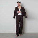 Pebble Button Twill Jacket_Brown