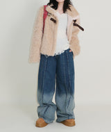 Rachel Two-Belt Detail Short Length Fur Jacket (Lining Quilted)