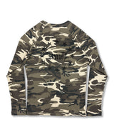 Raglan Camo Waffle Long Sleeve_Brown