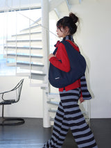 リバーシブルポケットバッグ (RED & NAVY)