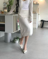 posy sheer & satin midi sk