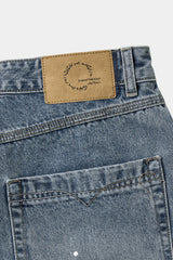 エイジスプラッターカーペンターデニムショーツ(Washed Blue)