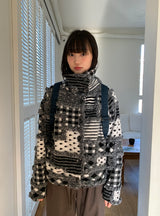 Pitanne Dot Patch Knit Cardigan Jacket