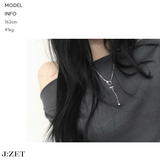 Silver Cross Ring Ball Necklace