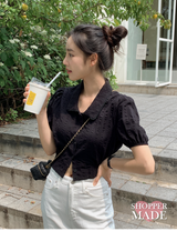 [SHOPPERMADE] ピュアレース半袖ブラウス (2color)