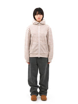 S.T.C. ストライプフリースマフラージップアップ (BEIGE)