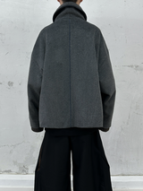 RELABEL (EVENT) Wool Coastline Revamped Patchwork Deconstructed Lapel-Enhanced Coat Jacket