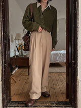 Odison rivet pintuck pants