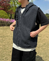Rio Denim Anorak Vest(Light Blue)