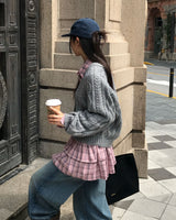 [ORIGINAL] Sand Color Heavy Knit Cardigan
