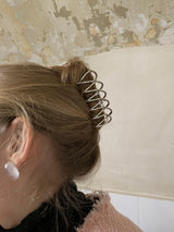 メタルシルバー フォークモチーフ ヘアクリップ