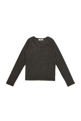 Stripe wool Tee [Black]