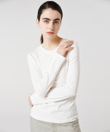modal button long sleeve top_white