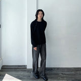 ハイストリートアシンメトリーカット長袖トップス