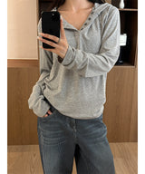 [Unisex] Henry neck hood long sleeves(3color)