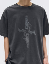 26SS★ CROSS GUN GRAPHIC HALF T