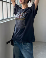 Sporty scene printing over short sleeve