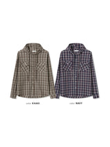 Plaid Check Hooded Shirt (2 Colors)