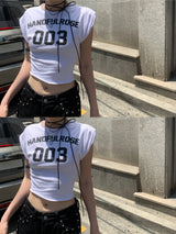  Player003 Crop Half Sleeve T-shirt (3 colors)