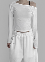 [mnem] alter snap boatneck tee (white)