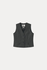 COTTON BELTED VEST_CHARCOAL