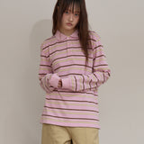 ストライプロゴピケロングスリーブTシャツ