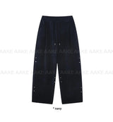 VELVET SNAP WIDE PANTS
