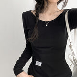 スパン* ビート パッチ スリム ロングスリーブ Tシャツ(5 colors)