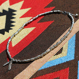 feather & antique silver beads necklace