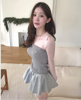 blush pink & gray tone collar nt