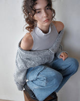 MUFFLER & TWO WAY CARDIGAN - MELANGE