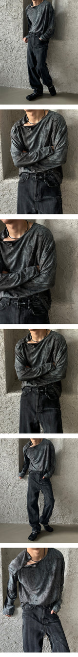 [UNISEX] Grunge dyeing snap sleeves (2color)
