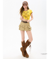 American Retro Camo Cargo Denim Shorts