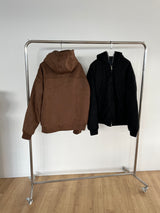 Suede fur hooded jumper (2 colors)