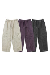 染色ウォッシュ加工パネルパンツ