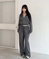 STITCH LOGO PIGMENT HOOD ZIPUP [2color]
