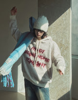 Flow Lettering Brush Hood Knit
