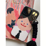 スマイリーフェイスハードケース -  VER.2 (+HAIR KEYRING SET) - ブラック
