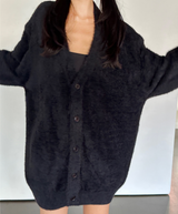 5-BUTTON ANGORA OVERSIZED LOOSE CARDIGAN 🖤 UNIQUE WINTER TOP ZIP-UP