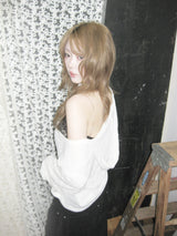 Off-Shoulder Loose-Neck Hoodie