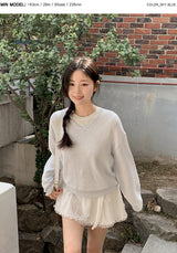 Again Basic Cotton Loose Fit V-neck Knit (5color)