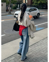 202 Back Pocket Balloon Fit Wide Denim Pants