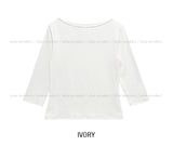オータムボートネックセミクロップスリークウォーターTシャツ