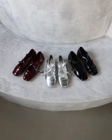 Enamel Cubic Merijane Flat Shoes