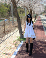frill cancan layered mini-dress