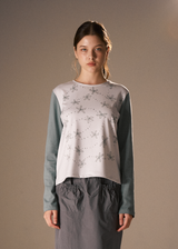 Handwriting Flower Long Sleeve Top / Green